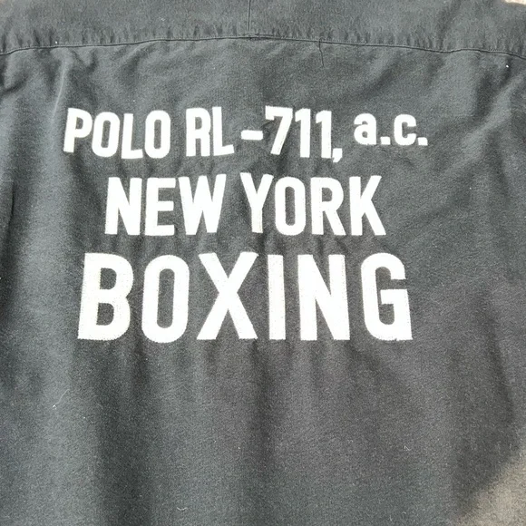 Polo by Ralph Lauren “NYC Boxing Club” Vintage Black Mens Button Down Shirt - Picture 8 of 10